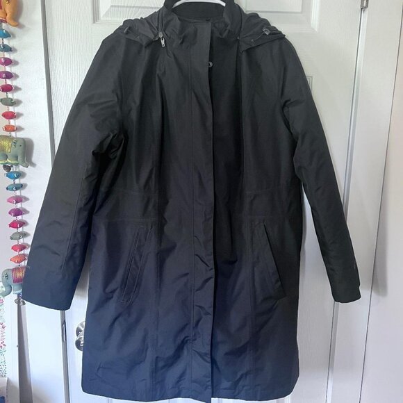 Eddie Bauer, Women's Girl On The Go Insulated Trench Coat, Black, Extra Large XL - Picture 1 of 4